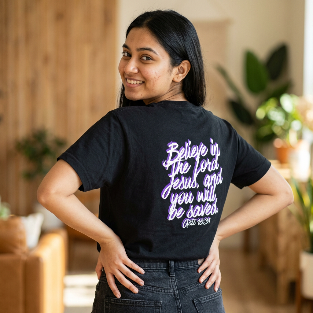 Believe Script Tee — "Believe in the Lord Jesus" Christian Faith T‑Shirt