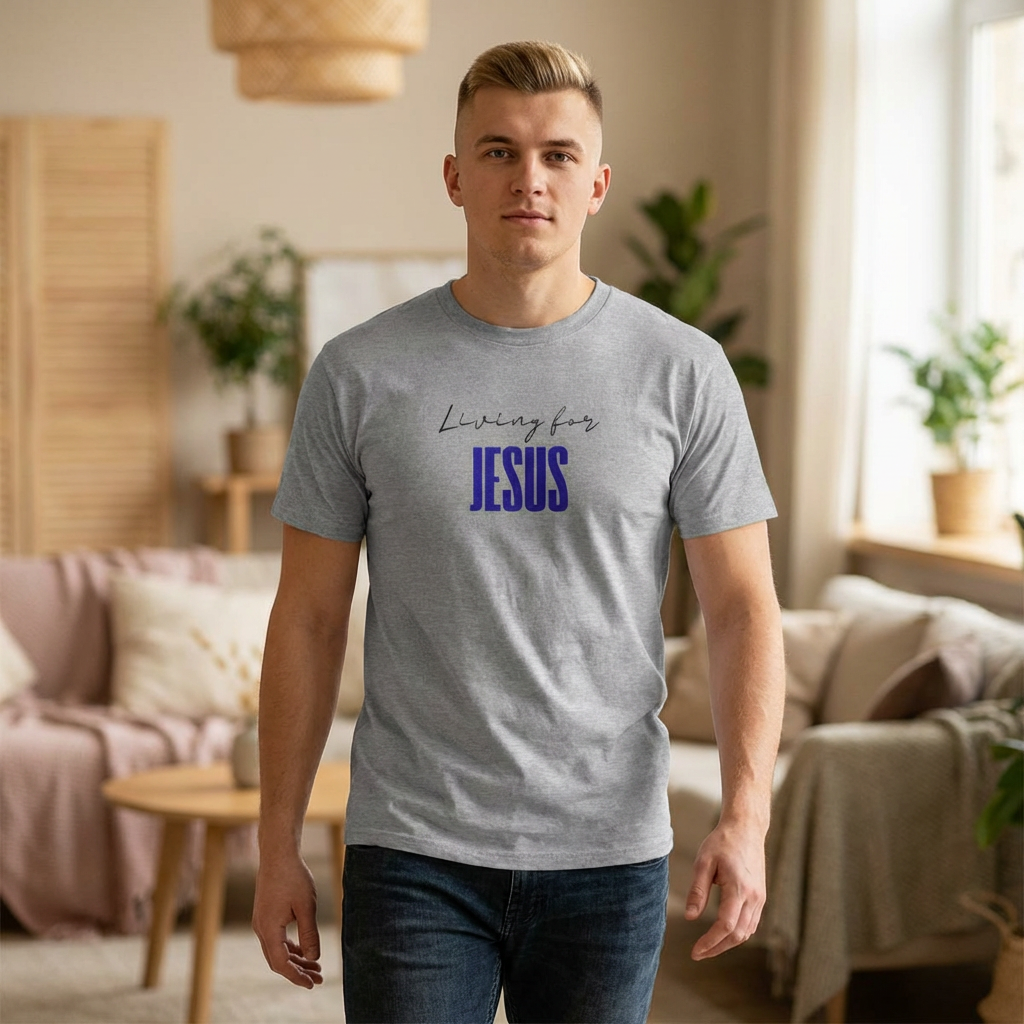 Living For Jesus T-Shirt — Faith Graphic Tee
