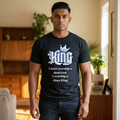 King Graphic Tee — "I don’t worship a dead God I worship a risen King" Christian Faith T‑Shirt