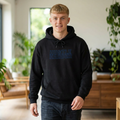 Hustle Harder Hoodie — Motivational Black Pullover with Inspirational Bible Verse