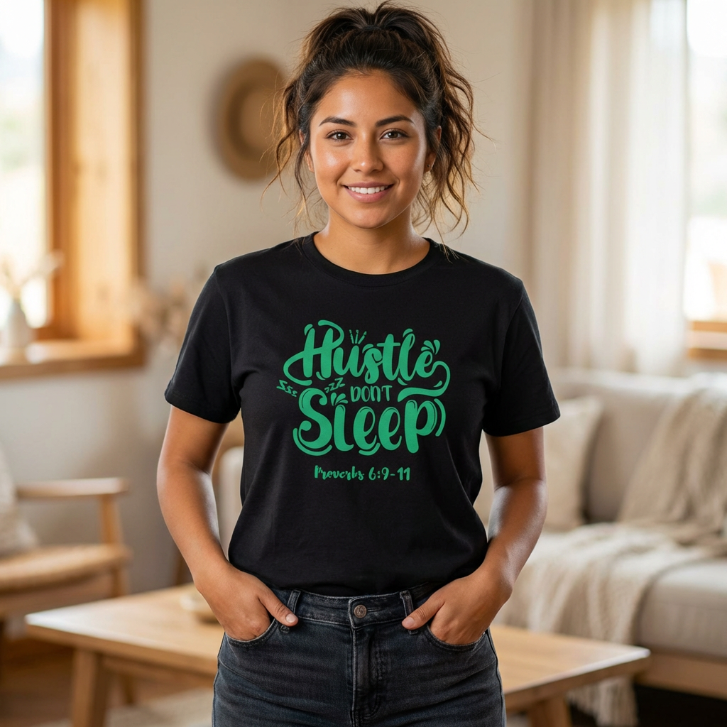 Hustle Don’t Sleep T-Shirt — Christian Proverbs 6:9–11 Motivational Tee