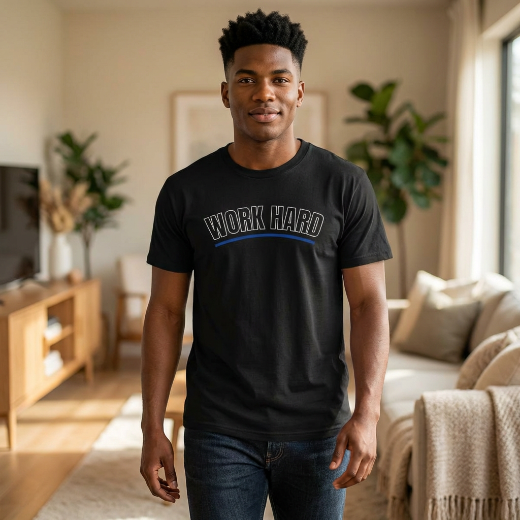Work Hard T-Shirt — "Lazy Hands Poverty, Diligent Hands Wealth" Inspirational Christian Tee (Proverbs 10:4)