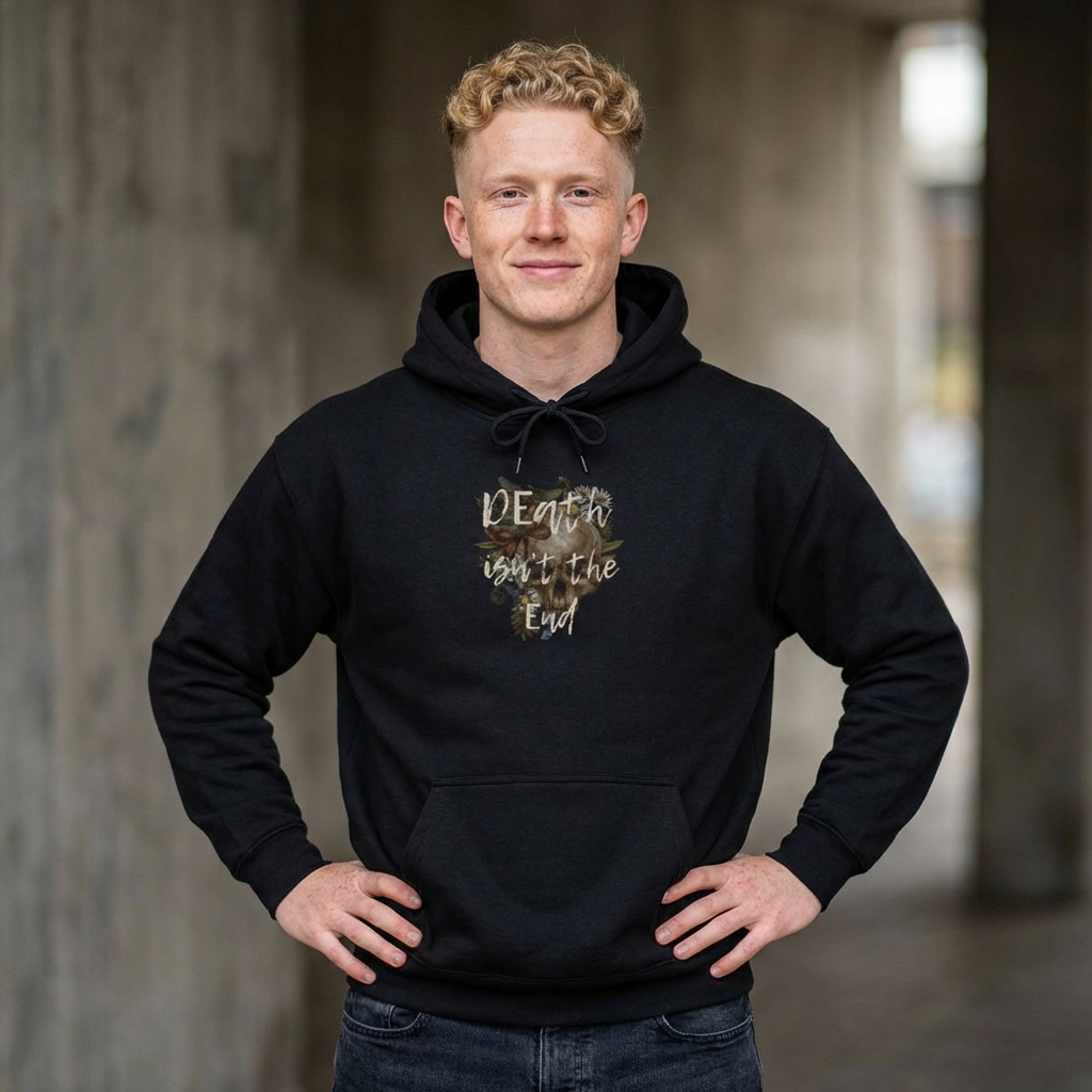 Skull Floral Hoodie — "Death Isn’t the End" Inspirational Hoodie