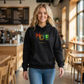 Hope Multicolored Hoodie — Colorful 'HOPE' Graphic Pullover Romans 12:12