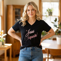 Jesus Squad V‑Neck Tee — Women’s Faith Graphic Shirt
