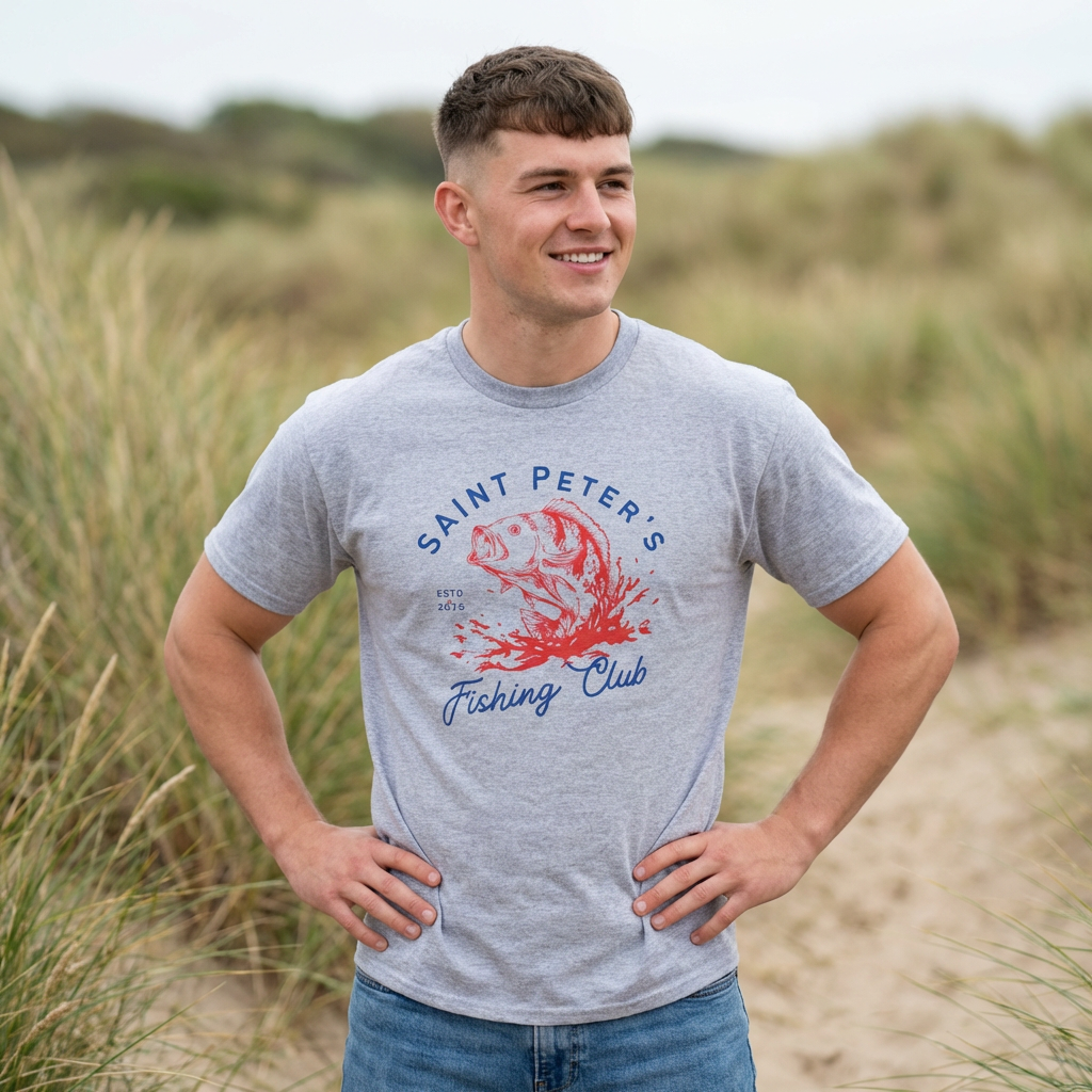 Saint Peter's Fishing Club T-Shirt — 'Follow Me I Will Make You Fishers of Men' Christian Fishing Tee