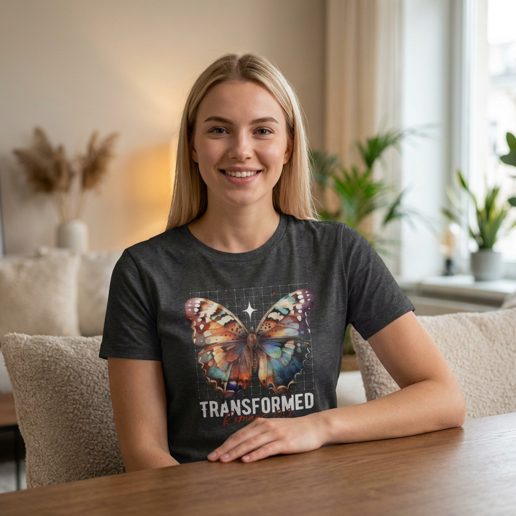 Transformed Butterfly T-Shirt — Inspirational Metamorphosis Graphic Tee