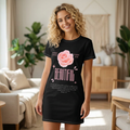 Beauty of Nature is Evidence of God T‑Shirt Dress — Floral Graphic AOP Dress with 'Beautiful' Text