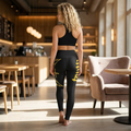 Christian High-Waisted Leggings — Winged Cross "Truth" Script