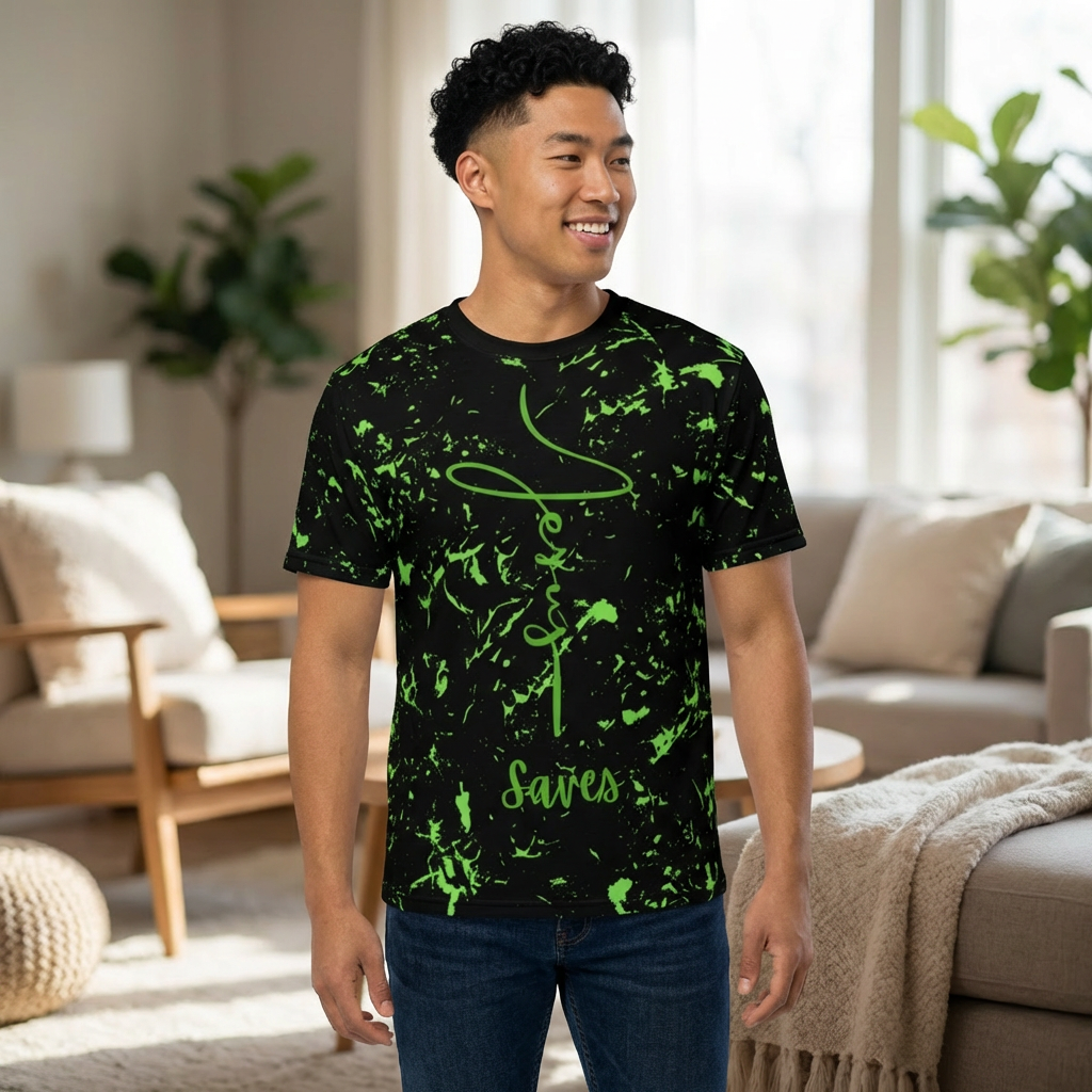 Jesus Saves Neon Marble Tee
