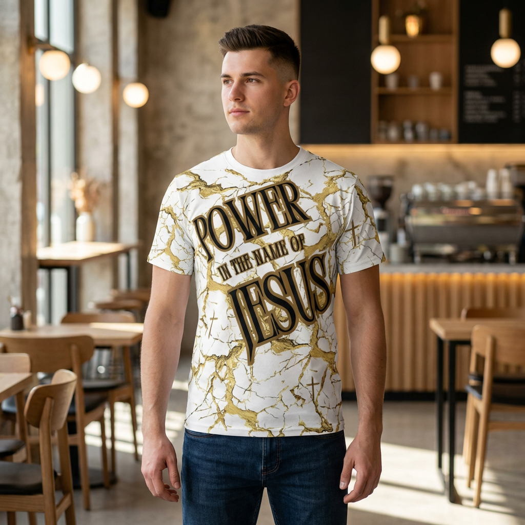 Power In The Name of Jesus Marble Tee