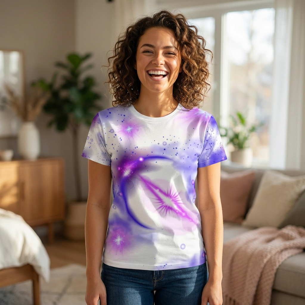Galaxy Christian Tee — Cosmic Nebula All-Over Print Shirt "Lord God" "It Is You Who Have Created The Heavens and Earth..."