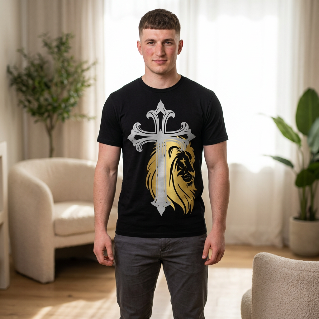 My Lord, My Savior, My King Christian Lion Cross T‑Shirt — Faith Graphic Tee