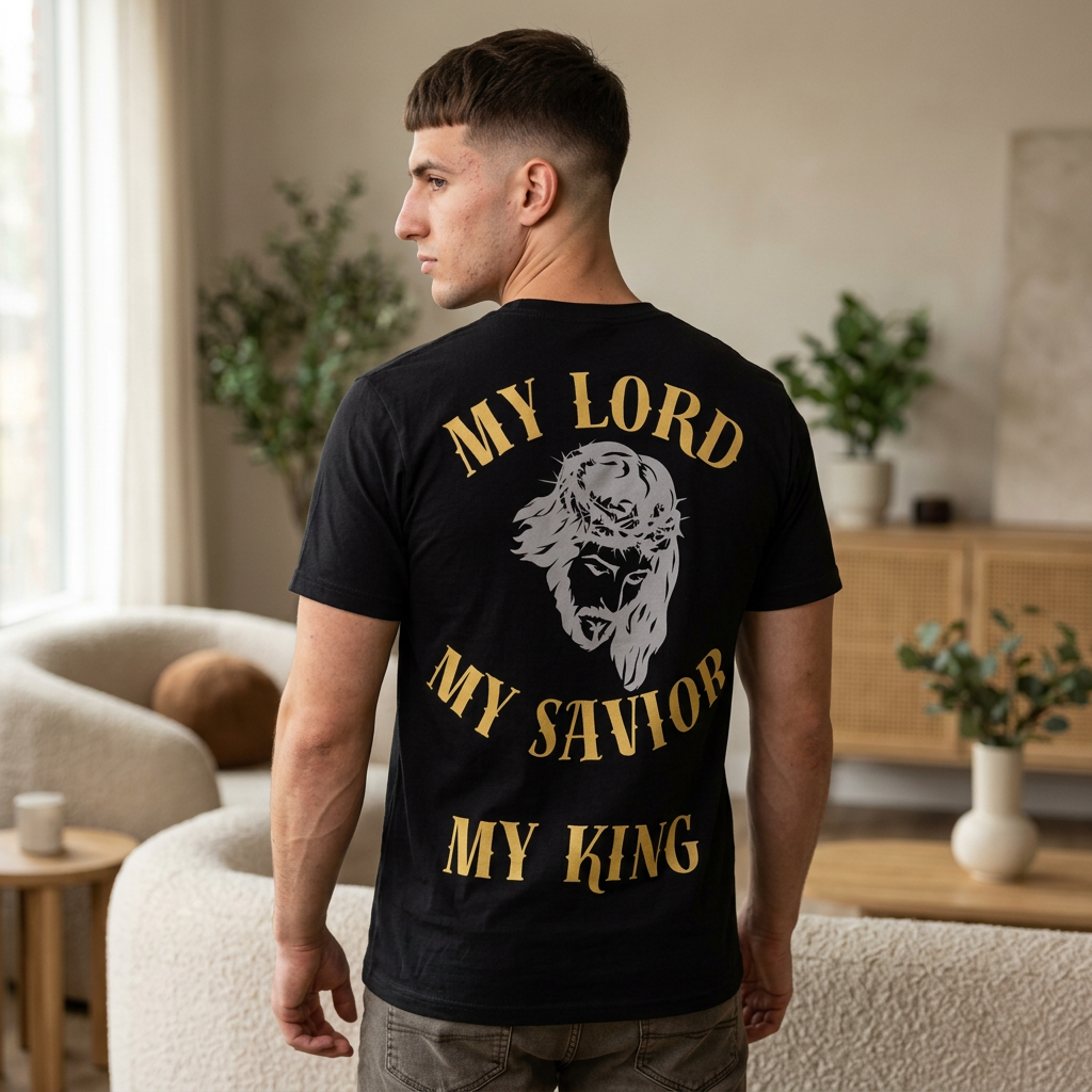 My Lord, My Savior, My King Christian Lion Cross T‑Shirt — Faith Graphic Tee