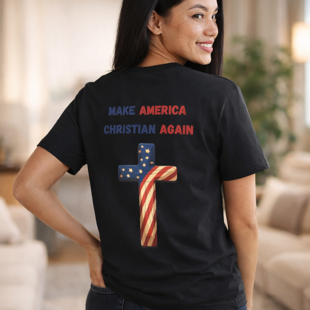 In God We Trust Eagle T-Shirt — Make America Christian Again Cross Tee