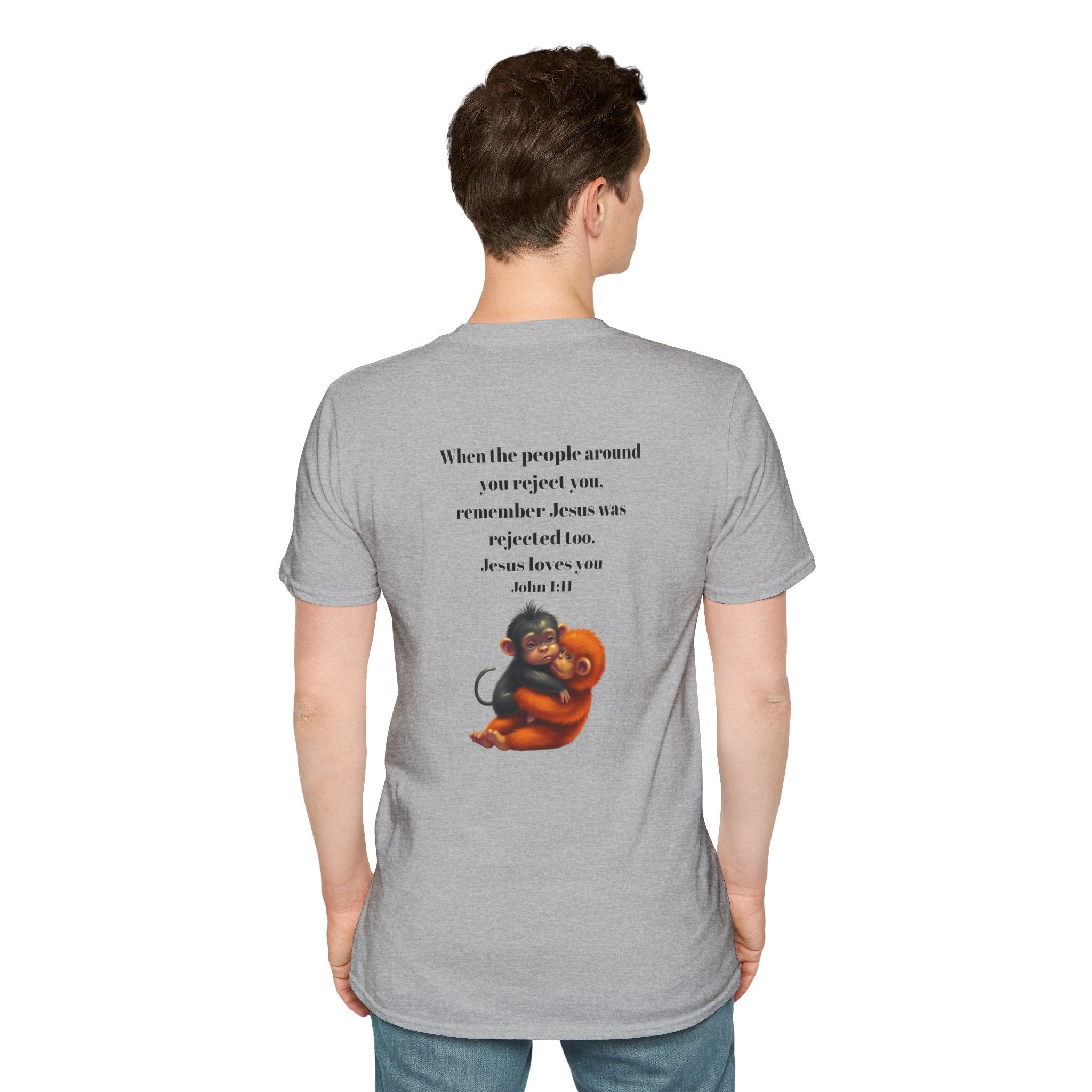 Christian Faith T-Shirt — "When the people around you reject you… Jesus loves you" Graphic Tee