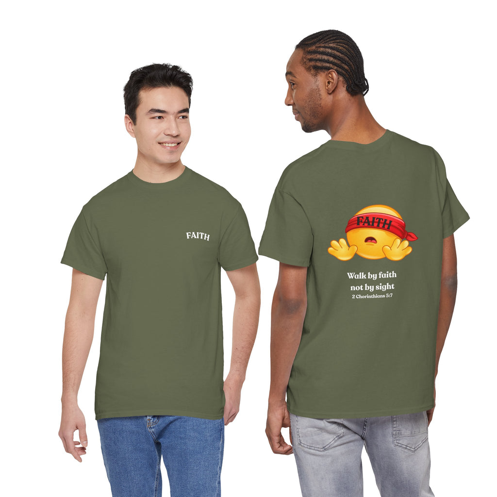 Faith Emoji Tee — “Walk by faith not by sight” Christian Graphic T-Shirt