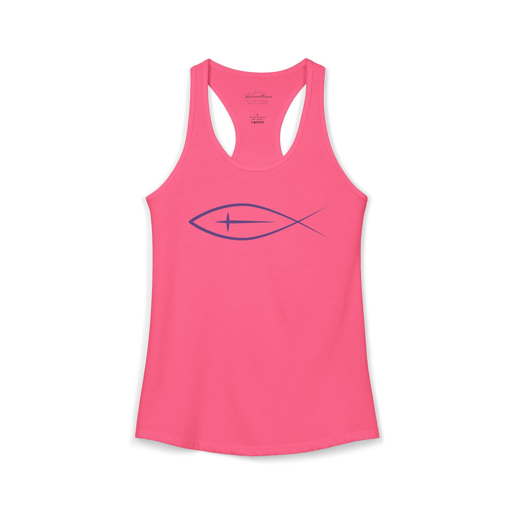 Christian Fish & Cross Racerback Tank — Women's Faith Tank Top