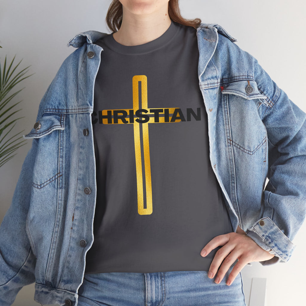Christian Nutrition Facts Tee — Faith-Based Graphic T-Shirt with Cross & Nutrition Label Back