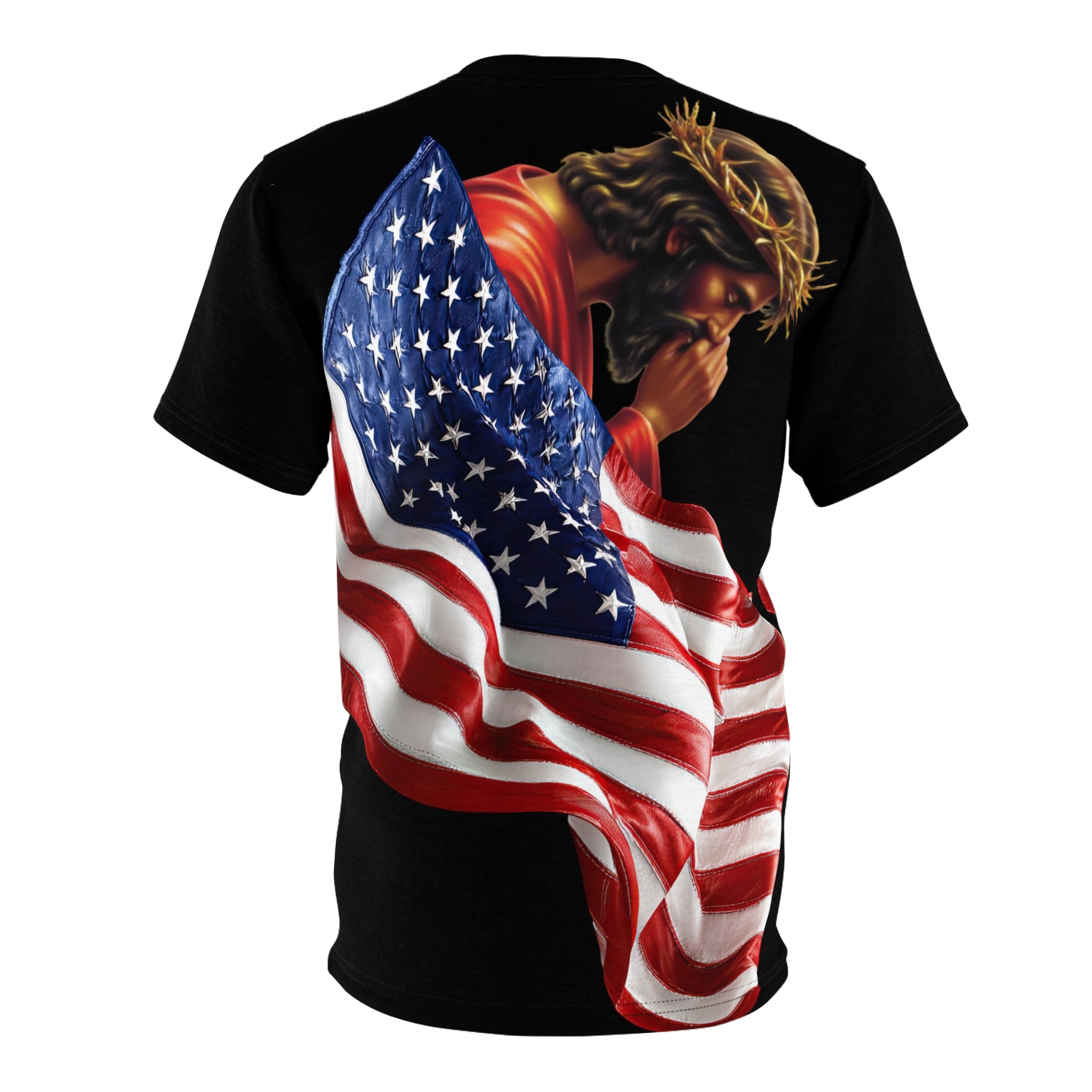 Patriotic Cross Tee — American Flag Christian T-Shirt