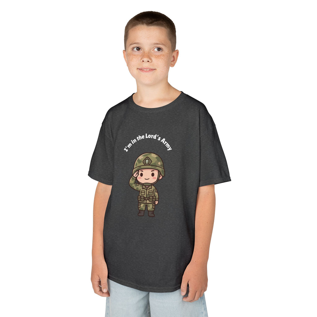 Kids Military Tee — Cute Soldier Illustration with "I'm in the Lord's Army"