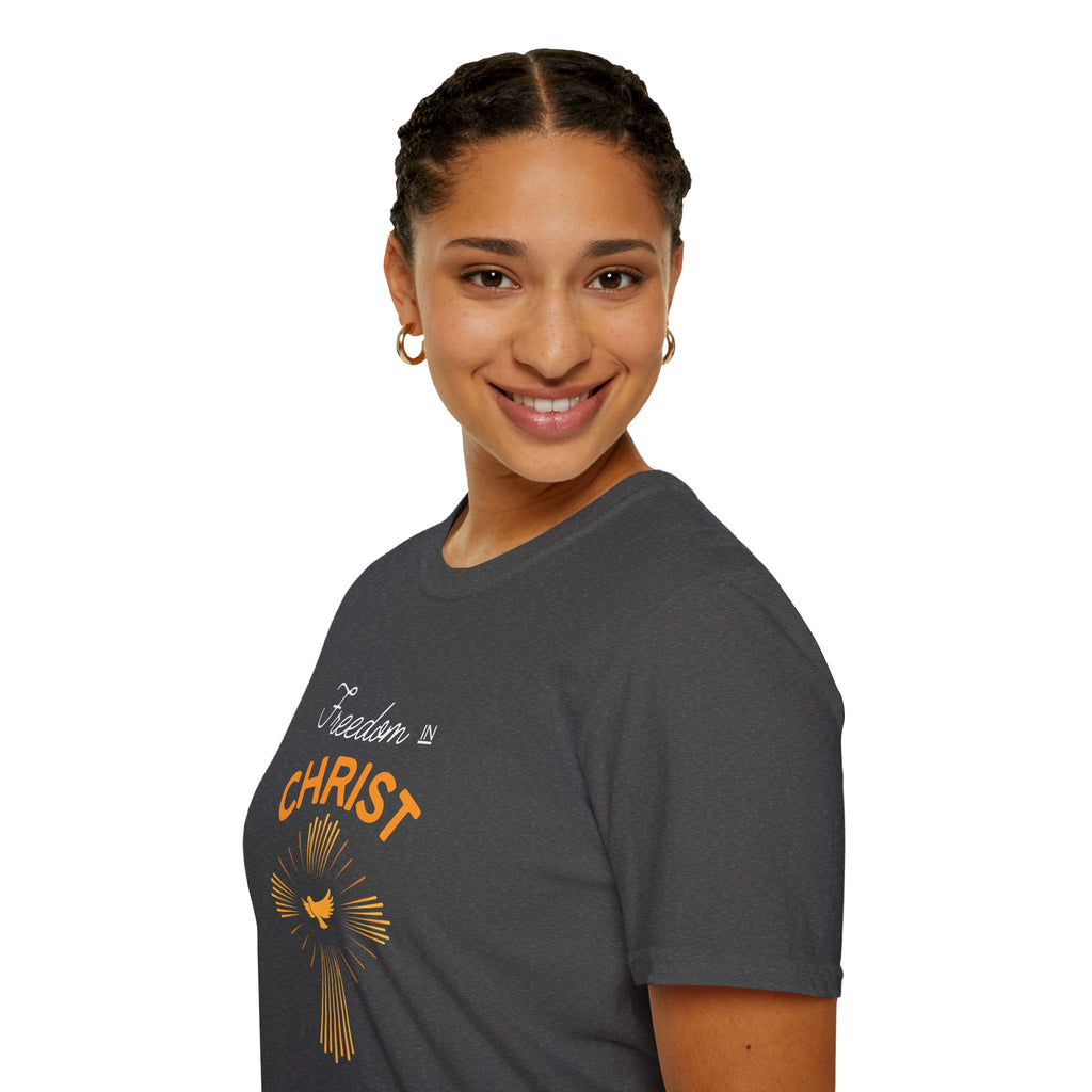 Freedom in Christ T-Shirt — Christian Faith Cross & Dove Tee