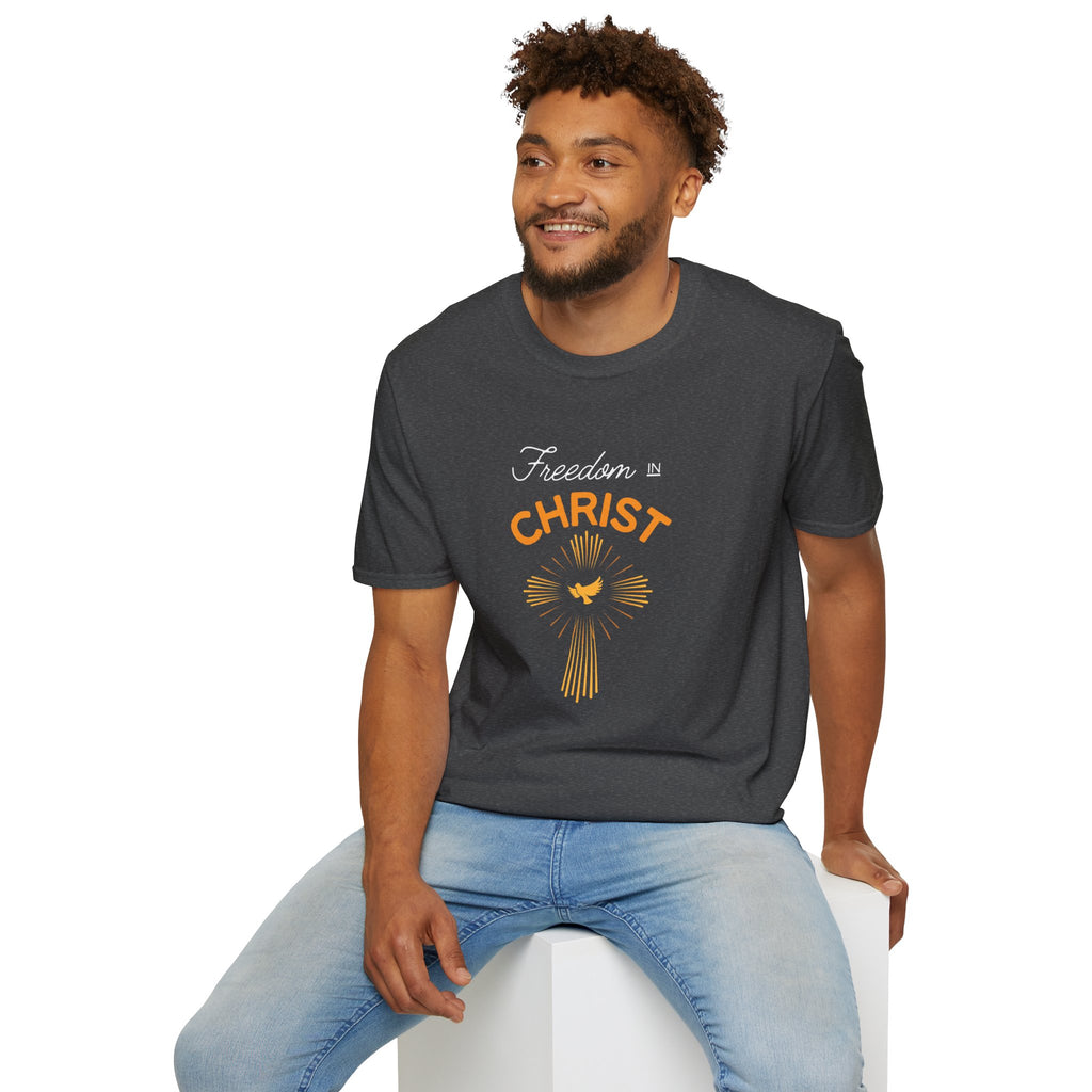 Freedom in Christ T-Shirt — Christian Faith Cross & Dove Tee