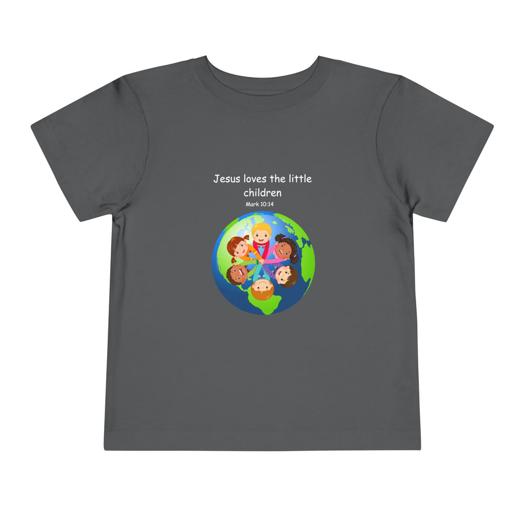 Kids' Christian Tee - "Jesus Loves the Little Children" Rainbow World Shirt