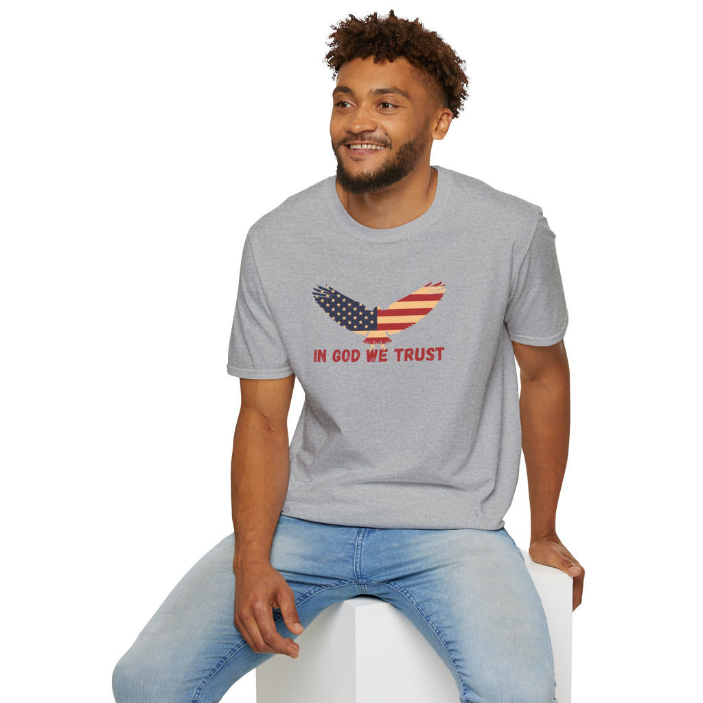 In God We Trust Eagle T-Shirt — Make America Christian Again Cross Tee