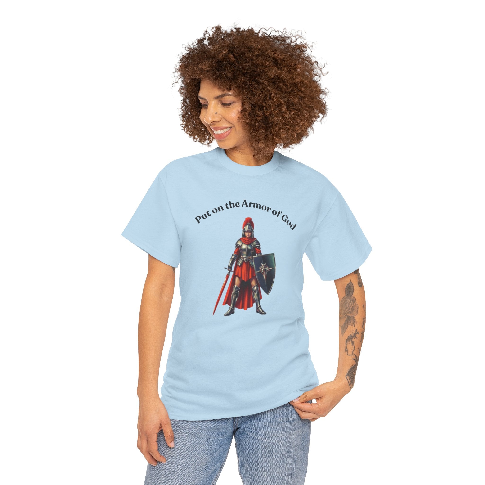 Christian Armor T-Shirt — "Put on the Armor of God" Women's Faith Tee