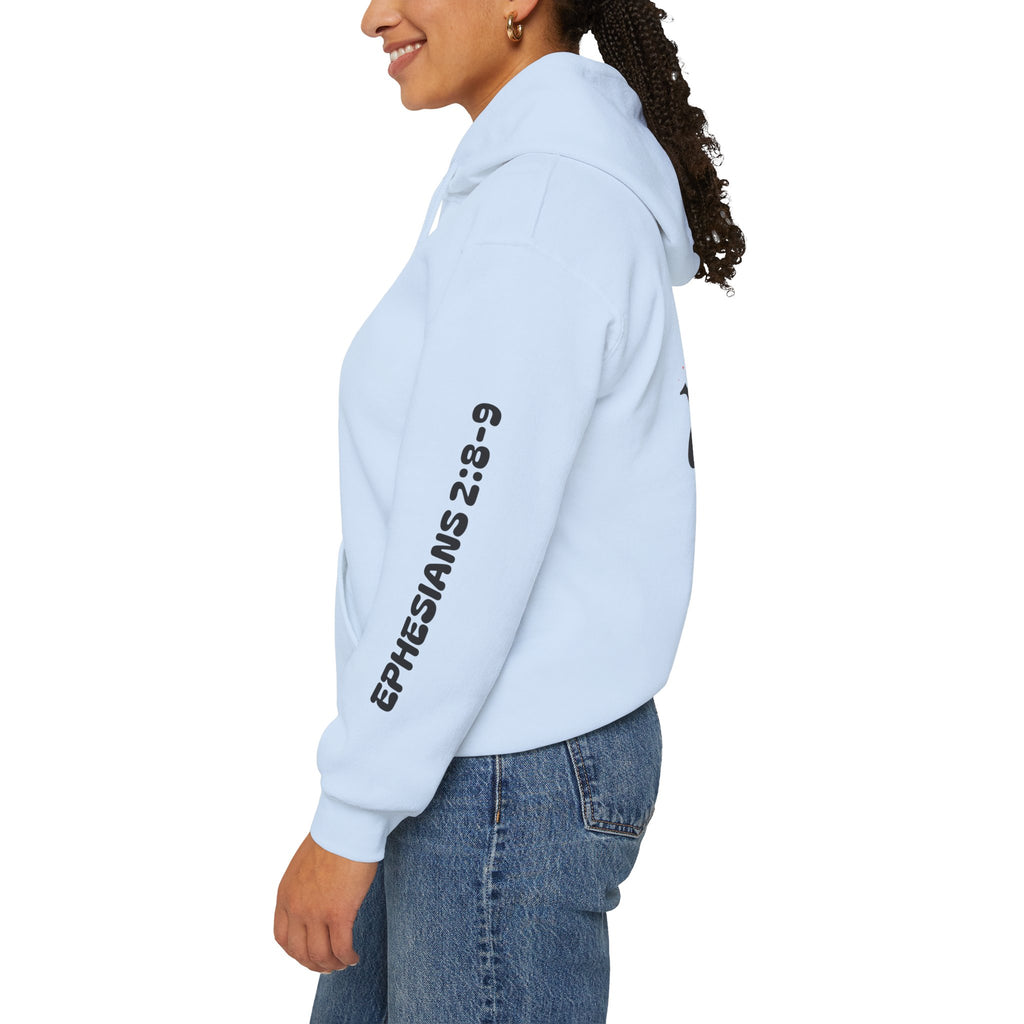 Saved By Grace Hoodie — Christian Cross Faith Pullover