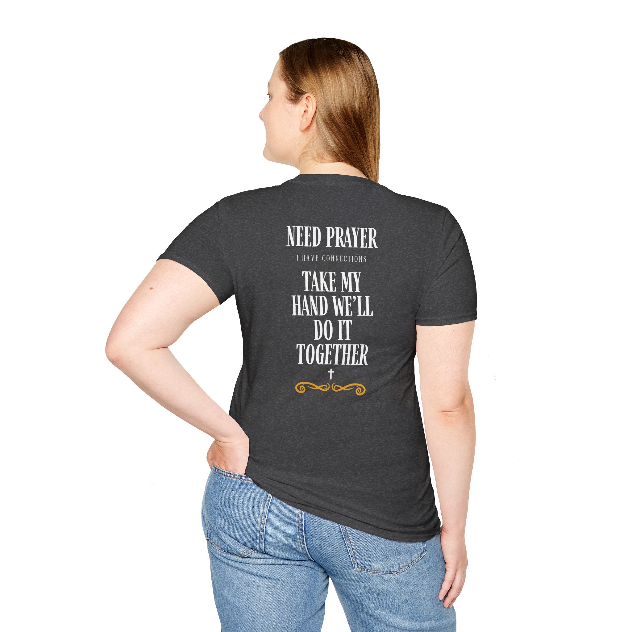 Prayer Warrior T-Shirt — “Need Prayer, Take My Hand” Christian Faith Tee