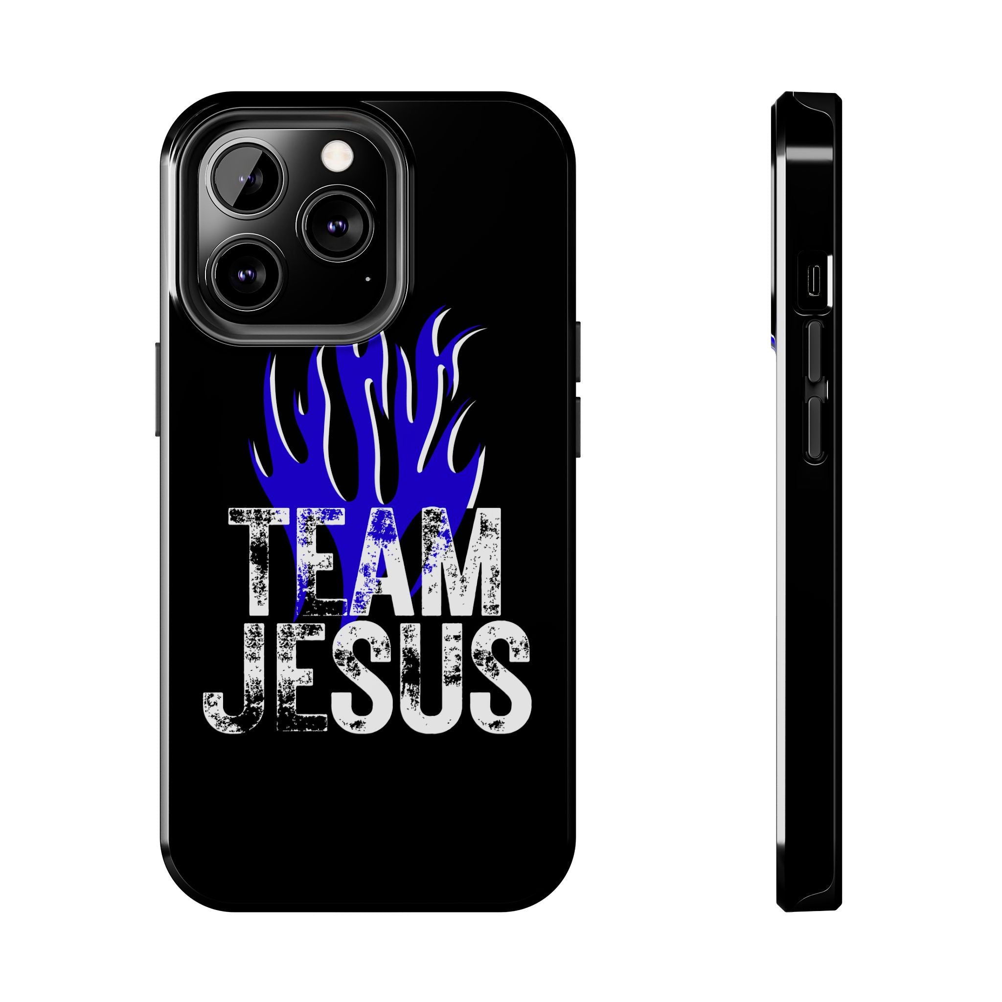 Team Jesus Phone Case — Blue Flame Christian Protective Case