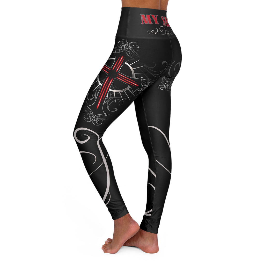 Jesus My Savior High-Waist Leggings — Christian Faith Workout Leggings