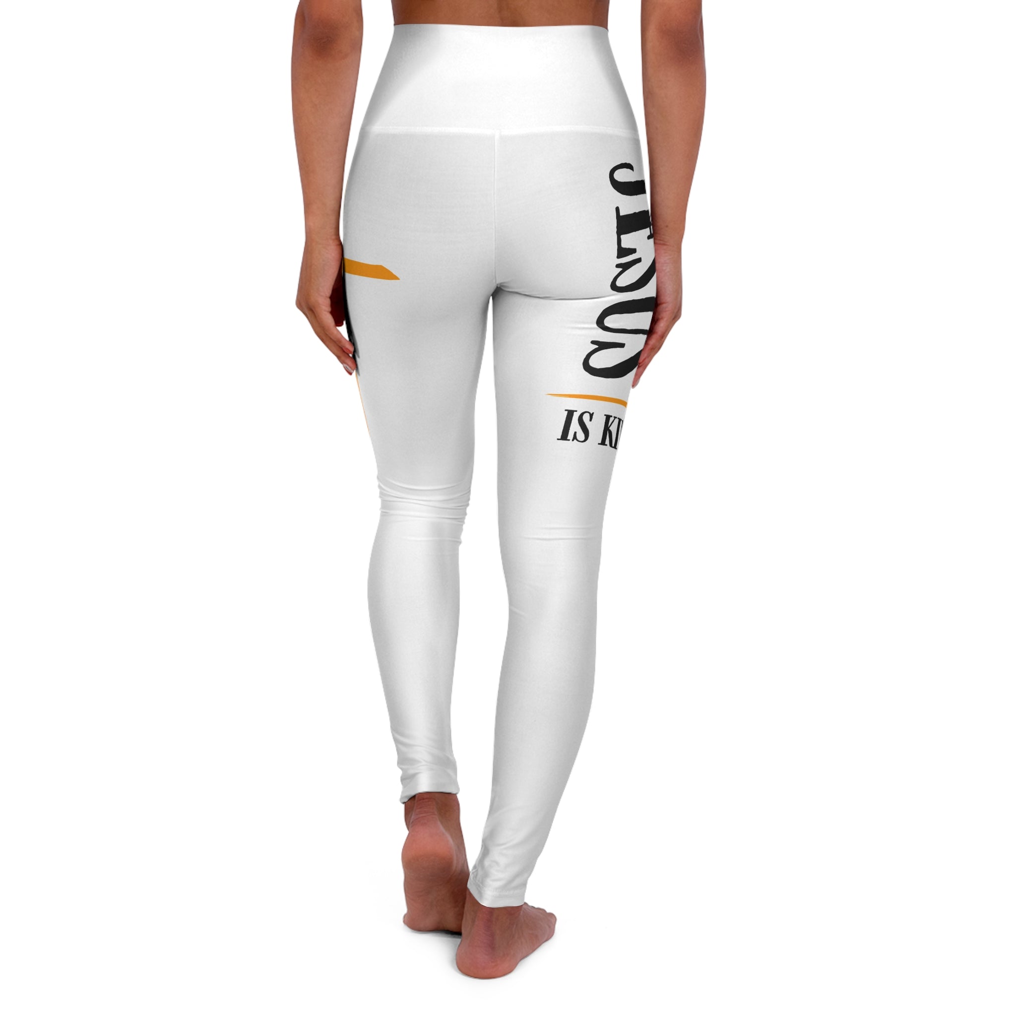 Jesus Is King Cross Leggings — Christian High-Waisted Leggings