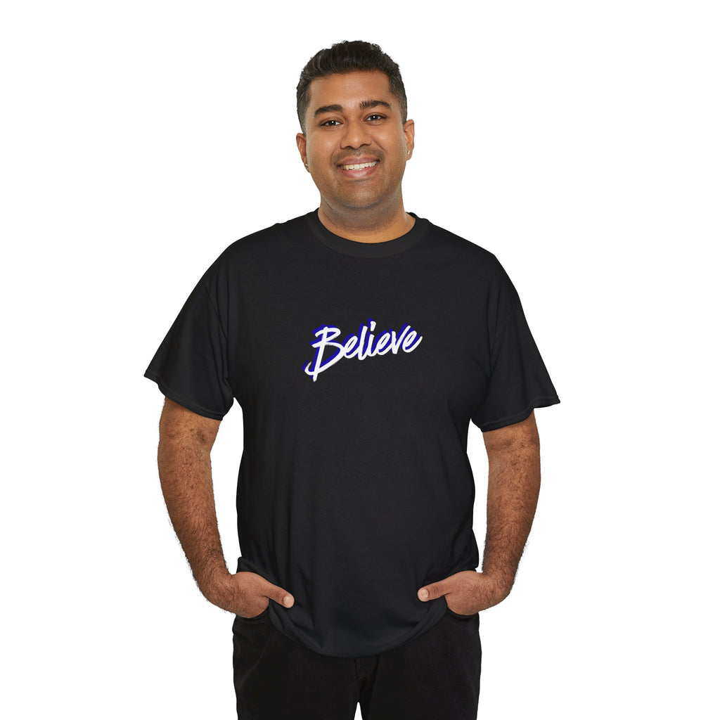 Believe Script Tee — Christian Faith Graphic T‑Shirt (Believe in the Lord Jesus)