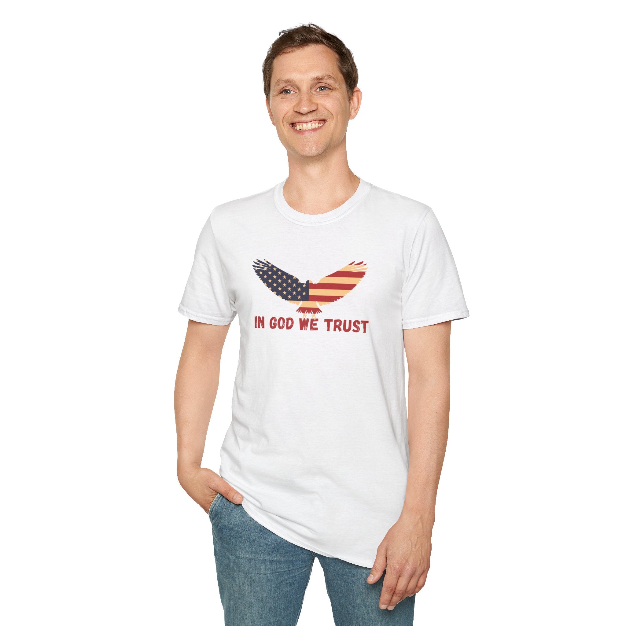 In God We Trust Eagle T-Shirt — Make America Christian Again Cross Tee