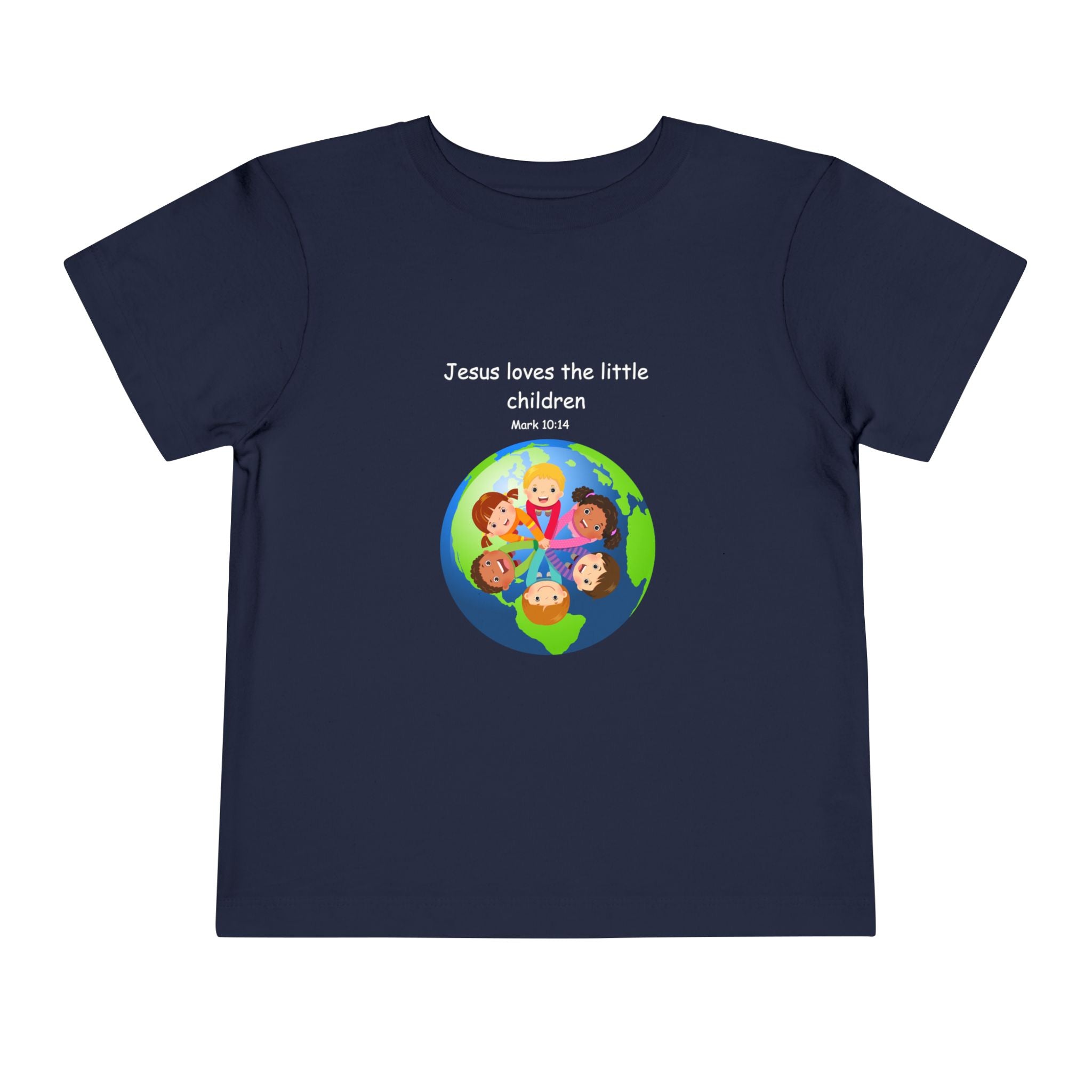 Kids' Christian Tee - "Jesus Loves the Little Children" Rainbow World Shirt
