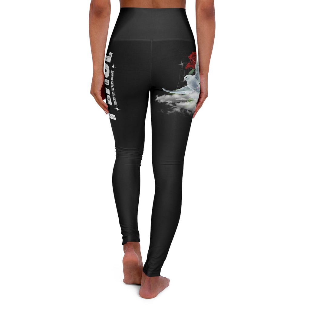 Christian 'Blessed Are the Peacemakers' High-Waisted Leggings — Dove & Rose Design