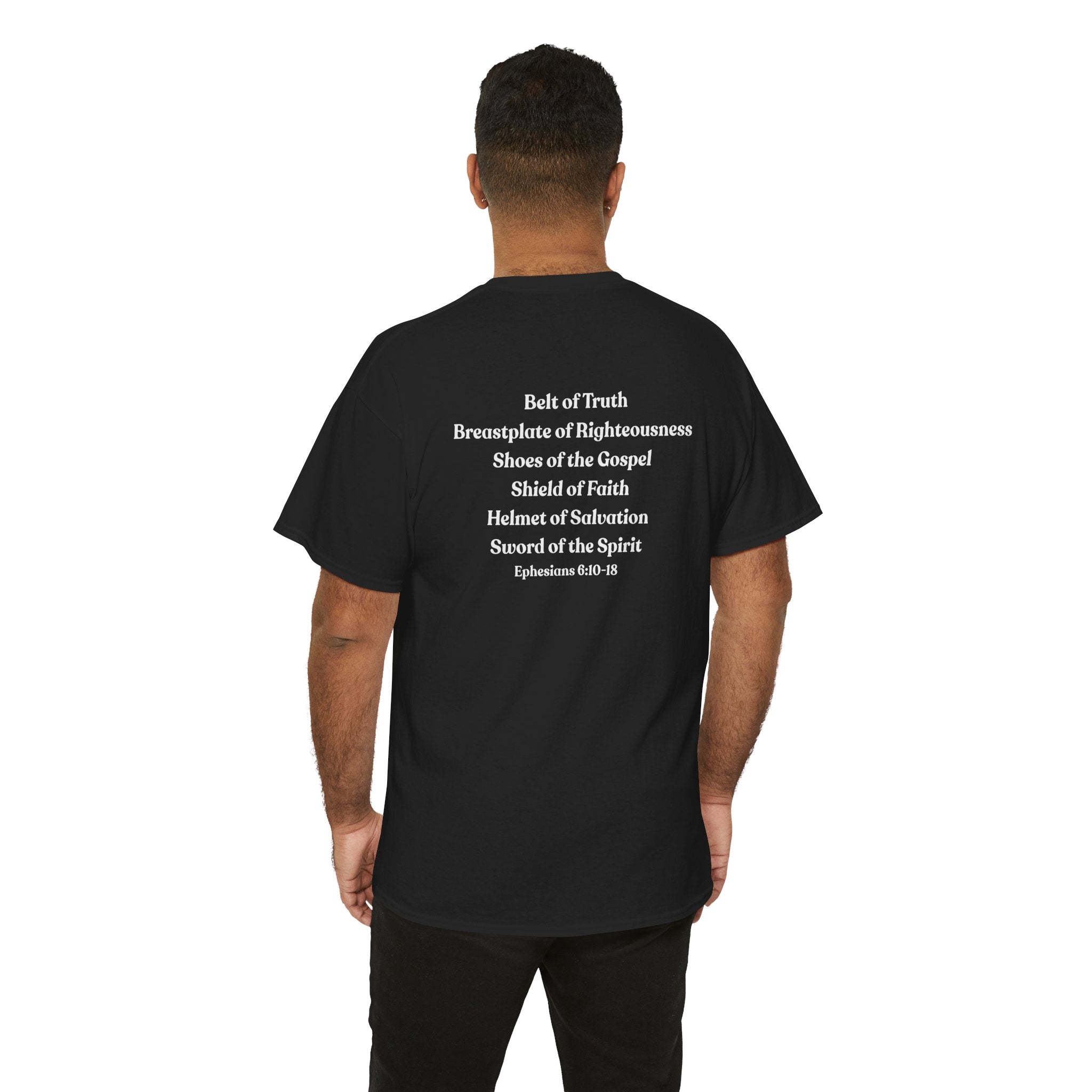 Christian Armor of God T-Shirt — Men's "Put on the Armor of God" Bible Verse Tee