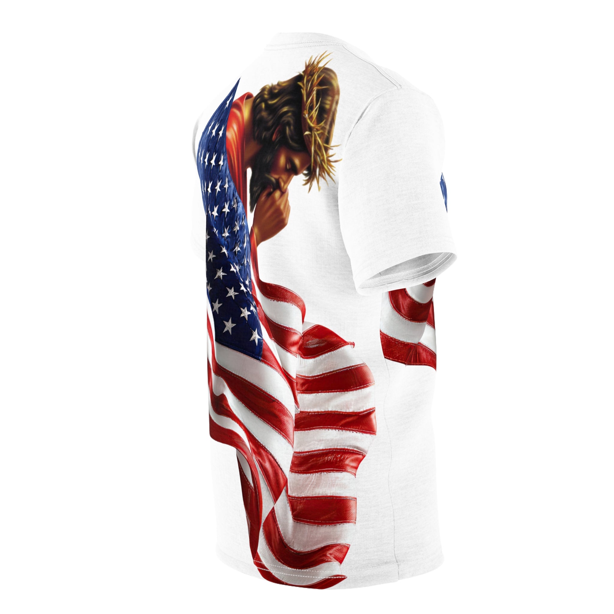 Patriotic Cross Tee — American Flag Christian T-Shirt