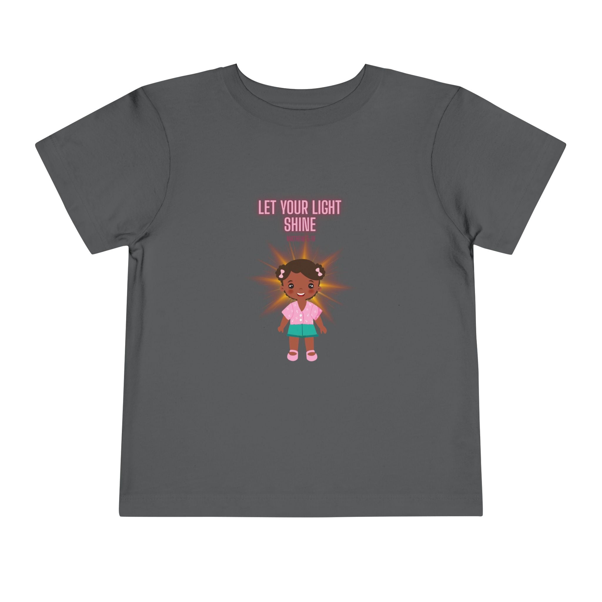 Toddler Tee — "Let Your Light Shine" Cute Girl Graphic