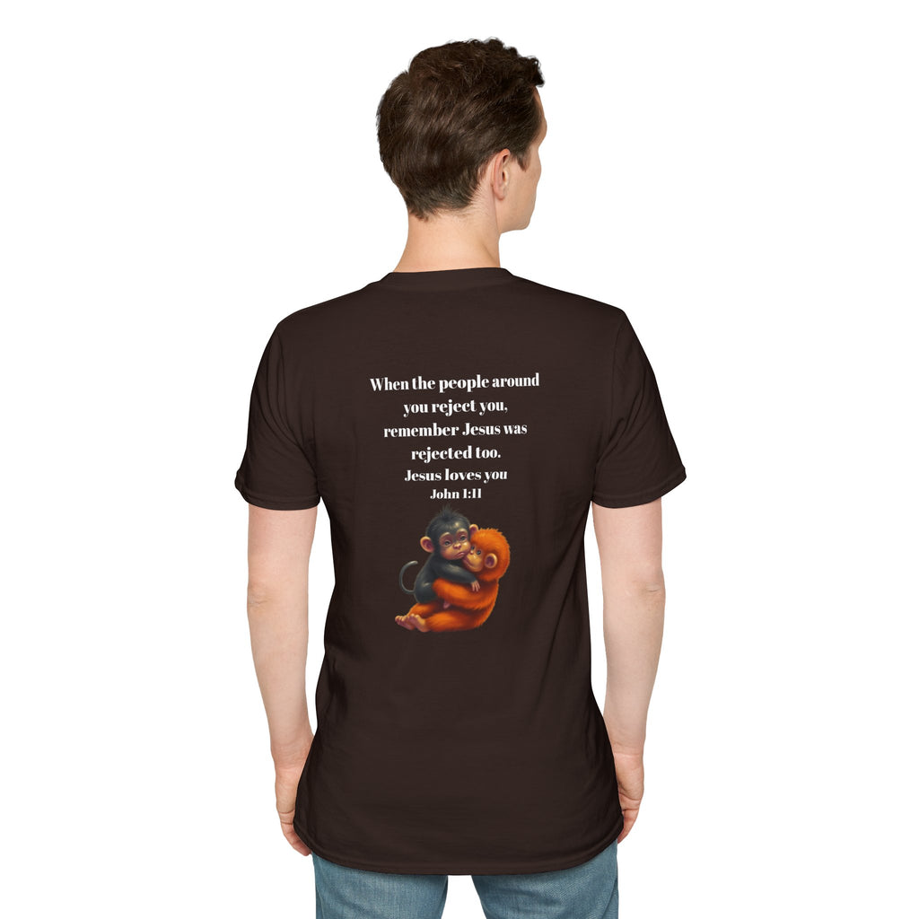 Christian Faith T-Shirt — "When the people around you reject you… Jesus loves you" Graphic Tee