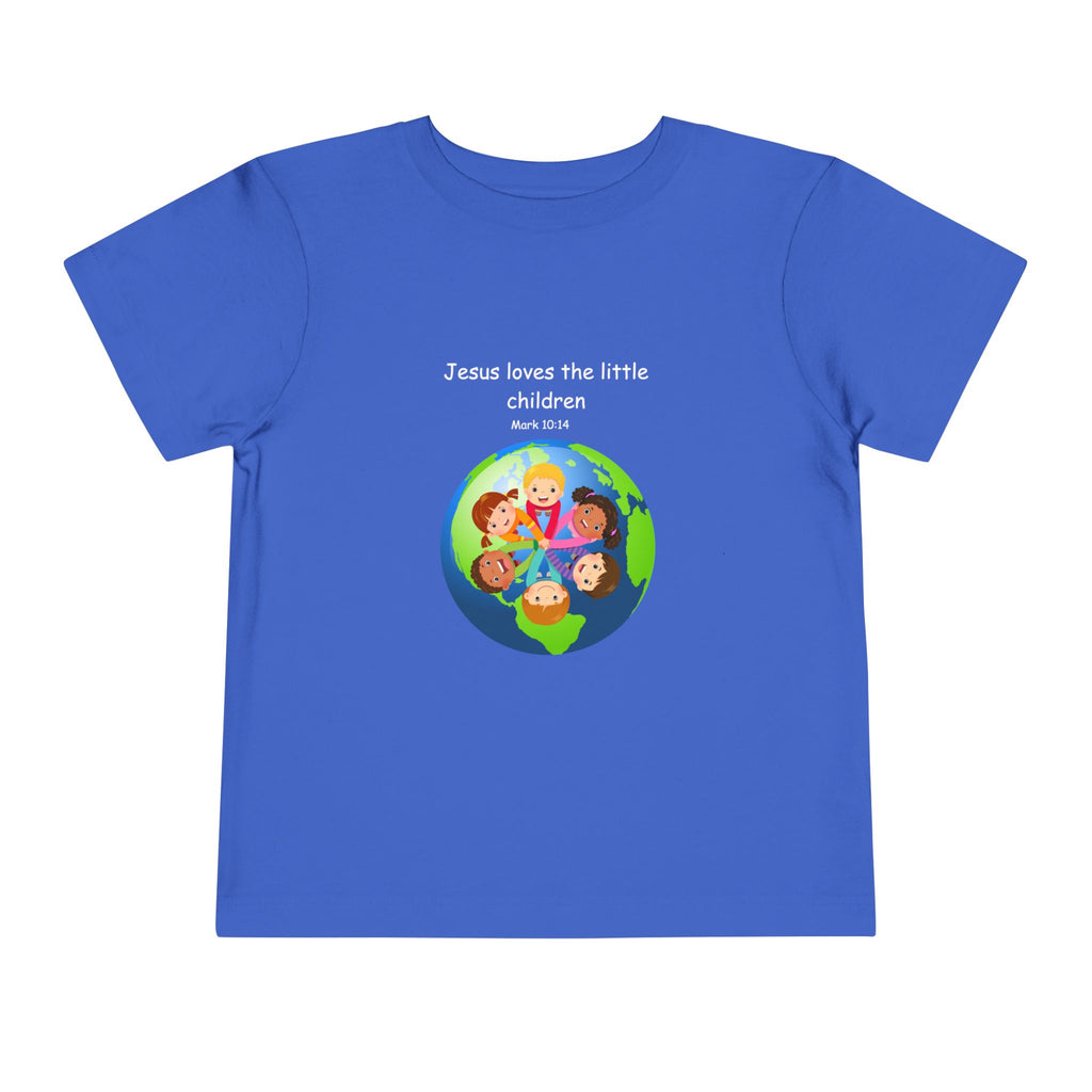 Kids' Christian Tee - "Jesus Loves the Little Children" Rainbow World Shirt