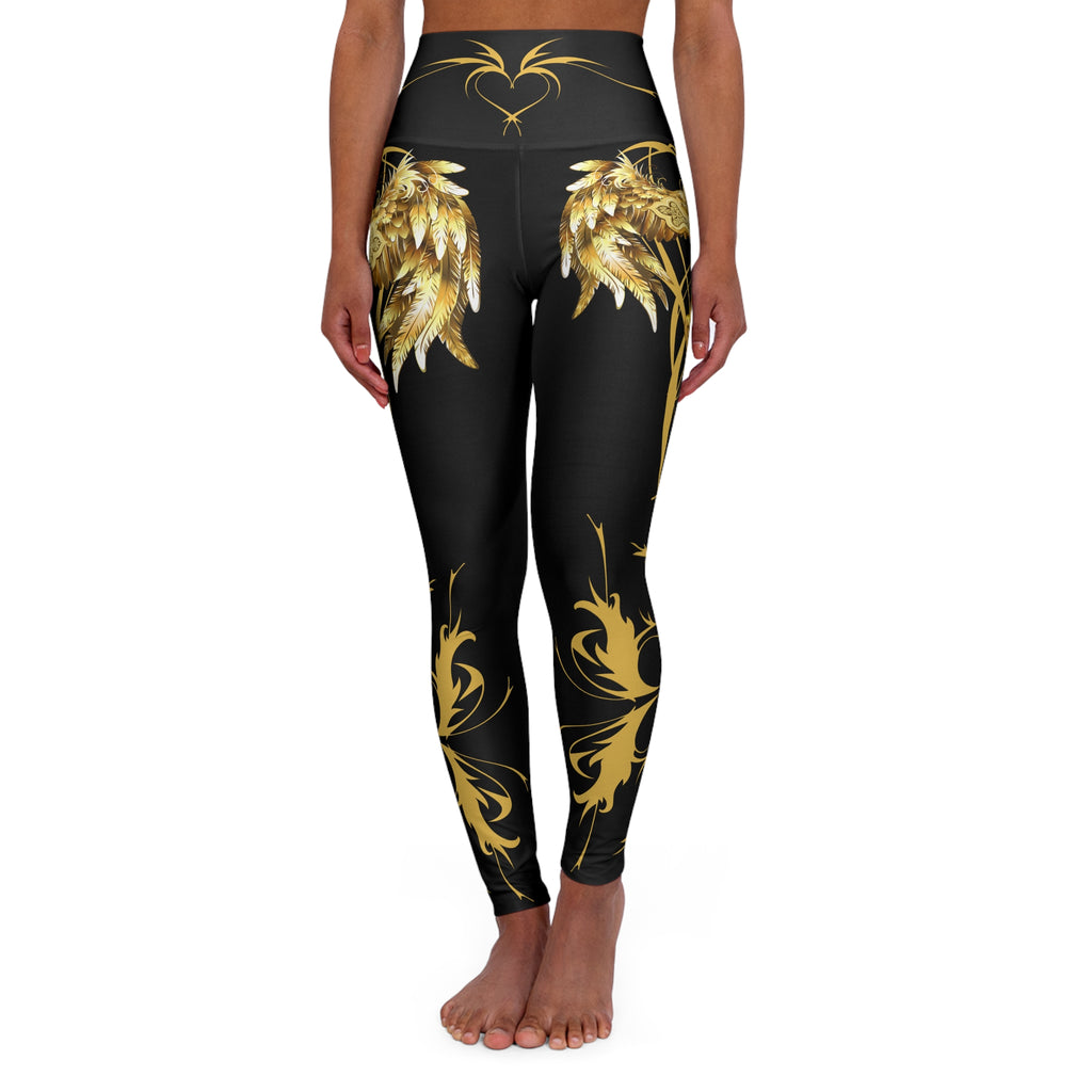 Forgiven Cross Angel Wings High-Waist Leggings