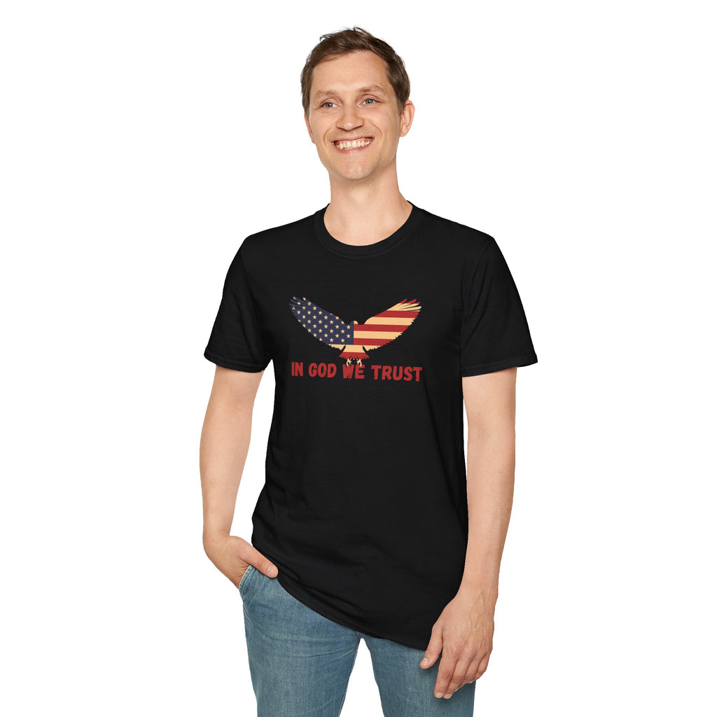 In God We Trust Eagle T-Shirt — Make America Christian Again Cross Tee