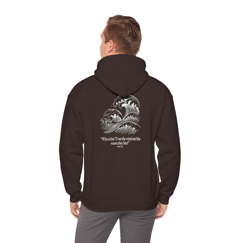 Jesus Christ Hoodie — Wave Graphic with Scripture Back (Faith-Based Christian Sweatshirt)