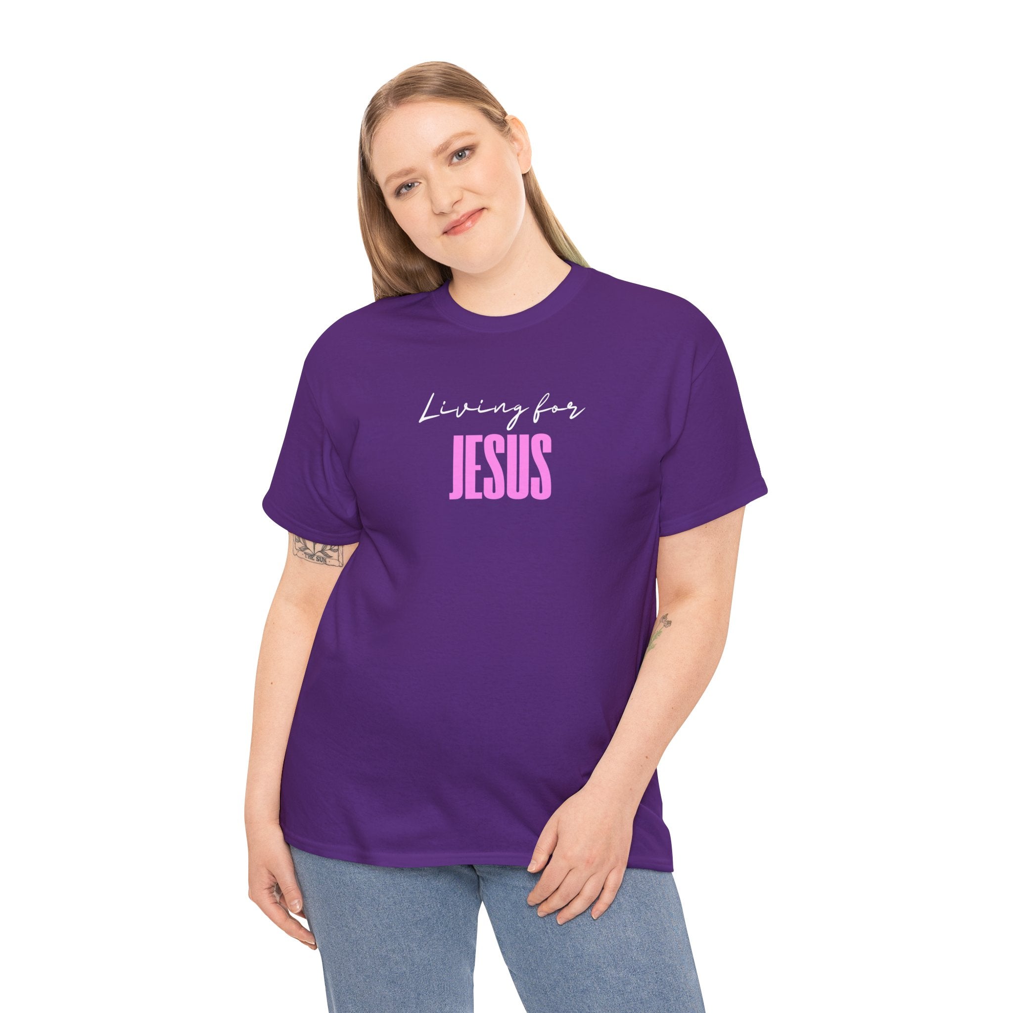 Living For Jesus Tee — Women's Christian Faith Graphic T-Shirt