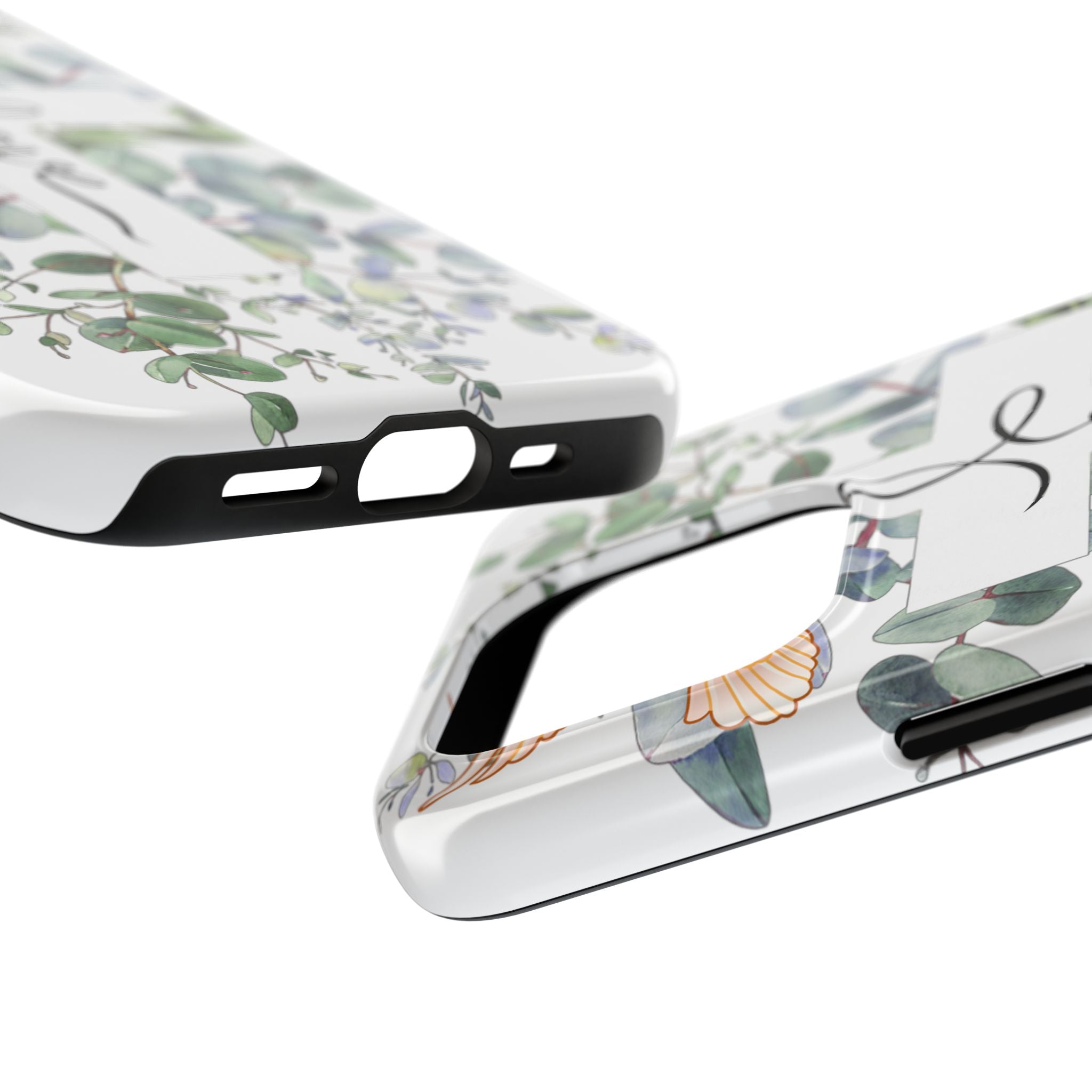 Religious Cross Tough Phone Case — Eucalyptus Floral "Love" Design