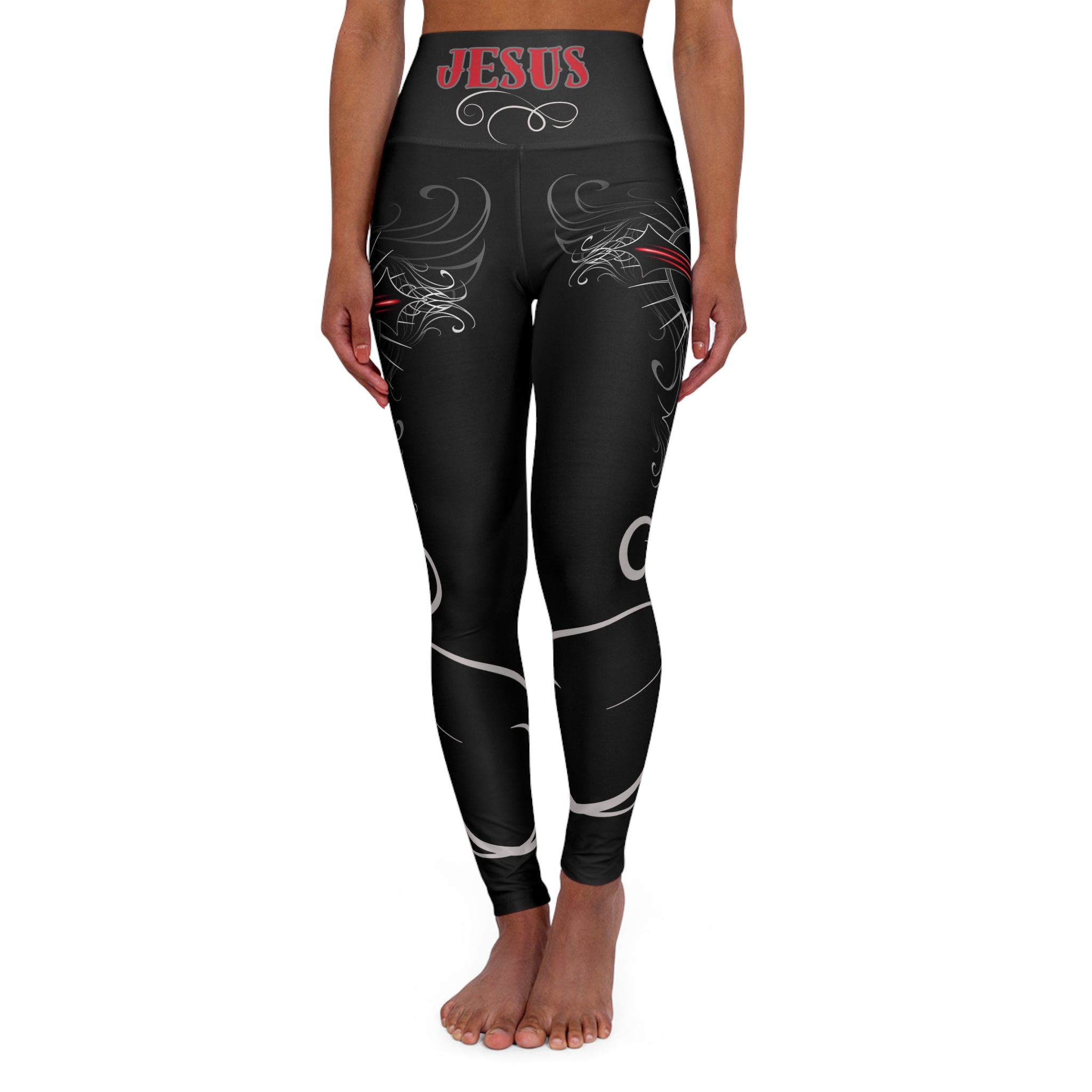 Jesus My Savior High-Waist Leggings — Christian Faith Workout Leggings